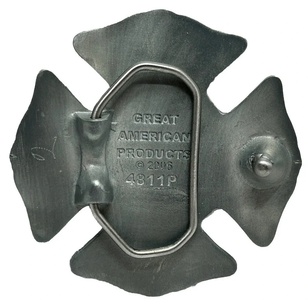 Fire Department Belt‎ Buckle Red Enamel Great American Products 3